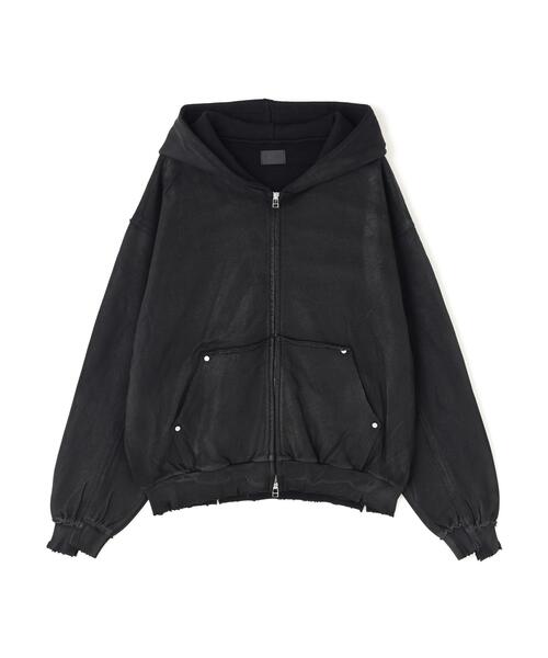 DANKE SCHON(ダンケシェーン)の「DankeSchon/ダンケシェーン/RUBBER SWEAT ZIP HOODIE(パーカー・メンズ・ブラック・S/M/L)」の1枚目の写真