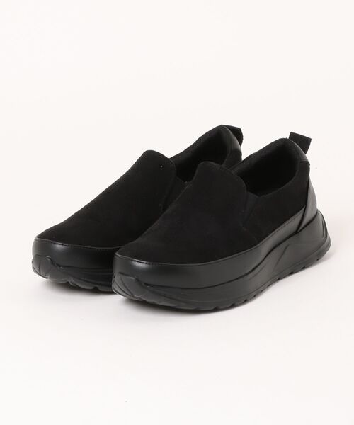Round About(Bridget Birkin)(ラウンド アバウト)の「【Round About】<撥水加工>スリッポンスニーカー(465000)(スニーカー・レディース・ブラック系その他/グレイッシュベージュ/アイボリー・39/38/37/36/35)」の1枚目の写真