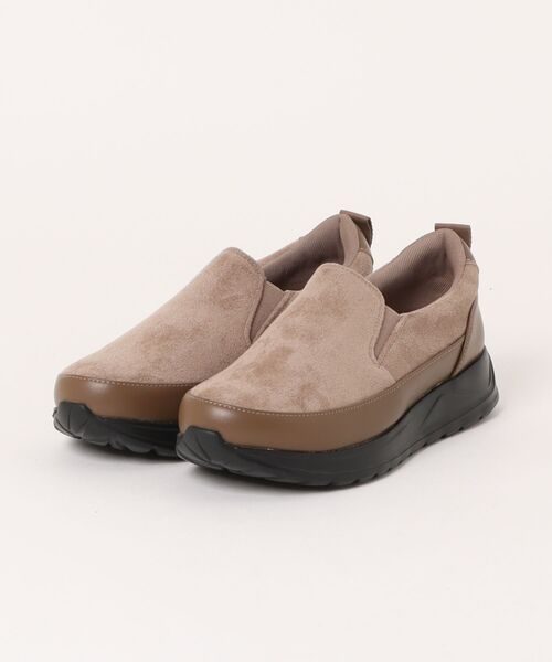 Round About(Bridget Birkin)(ラウンド アバウト)の「【Round About】<撥水加工>スリッポンスニーカー(465000)(スニーカー・レディース・ブラック系その他/グレイッシュベージュ/アイボリー・39/38/37/36/35)」の3枚目の写真