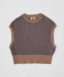 UNFIL アンフィル / high twisted wool JQ pattern knit vest ハイツイストウールジャガードパターンニットベスト / WXFL-UW110
