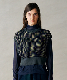 UNFIL アンフィル / high twisted wool JQ pattern knit vest ハイツイストウールジャガードパターンニットベスト / WXFL-UW110