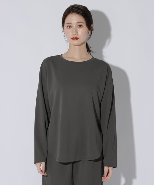 LAKOLE(ラコレ)の「<WARM>ラウンドヘム長袖T / 1056102(Tシャツ/カットソー・レディース・チャコール/サンドグレー/桜/ライトグリーン・FREE)」の13枚目の写真