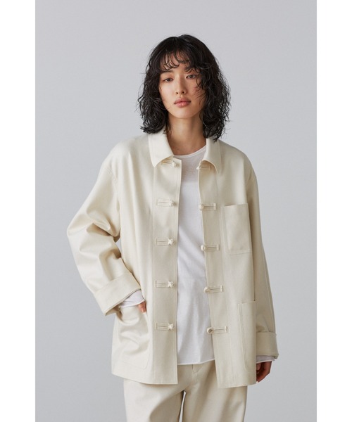 YLEVE(イレーヴ)の「BOURRIENNE × YLEVE / WOOL JERSEY CHINESE SH / TRANSPORTER(シャツ/ブラウス・レディース・ホワイト・1/2)」の1枚目の写真