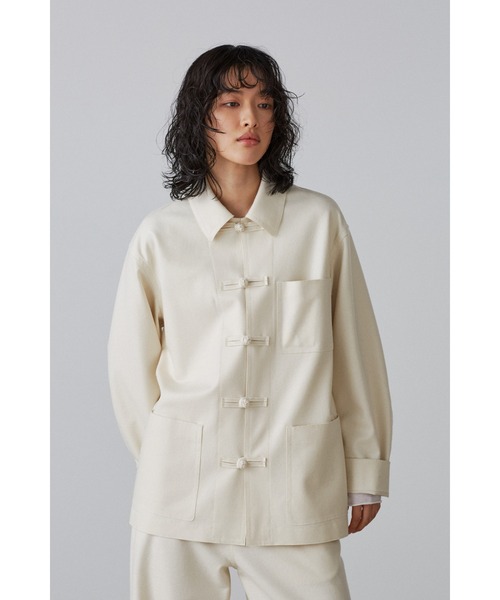 YLEVE(イレーヴ)の「BOURRIENNE × YLEVE / WOOL JERSEY CHINESE SH / TRANSPORTER(シャツ/ブラウス・レディース・ホワイト・1/2)」の9枚目の写真