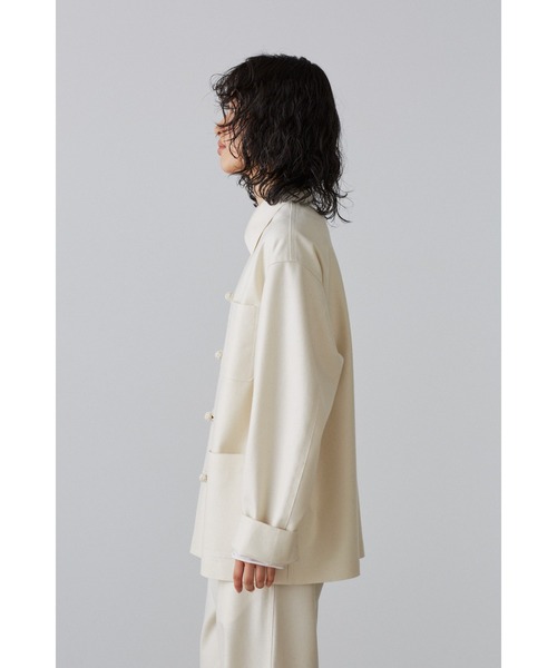 YLEVE(イレーヴ)の「BOURRIENNE × YLEVE / WOOL JERSEY CHINESE SH / TRANSPORTER(シャツ/ブラウス・レディース・ホワイト・1/2)」の3枚目の写真