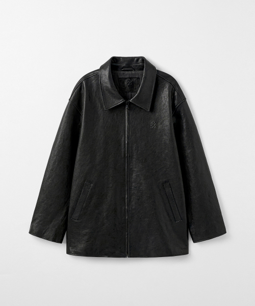 MONGDOL（モンドル）の「[Premium] ラムスキン オーバーサイズ ハーフレザージャケット ブラック MDJK050BLACK（ライダースジャケット・レディース・その他・F）」の6枚目の写真