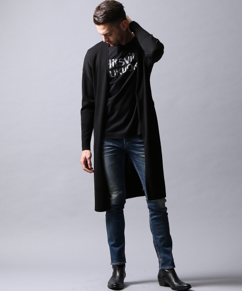 5351 POUR LES HOMMES ブラック ロングカーディガン 5351 POUR LES HOMMES（ゴーサンゴーイチプールオム）の「ロング