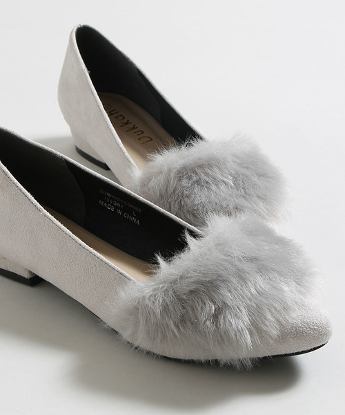 WEGO（ウィゴー）の「WEGO/ファー切替パンプス（パンプス・レディース・ブラック/グレー/ベージュ・MEDIUM/LARGE）」の3枚目の写真