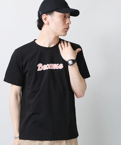 WEGO（ウィゴー）の「WEGO/チェッカーロゴTシャツ（Tシャツ/カットソー・メンズ・ホワイト/ブラック・MEDIUM/LARGE）」の2枚目の写真