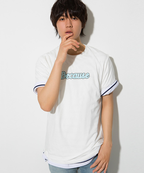 WEGO（ウィゴー）の「WEGO/チェッカーロゴTシャツ（Tシャツ/カットソー・メンズ・ホワイト/ブラック・MEDIUM/LARGE）」の8枚目の写真