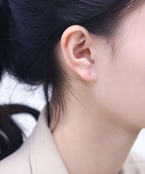 K10 イエローゴールド フープピアス（S） BLOOM/ブルーム（ピアス（両