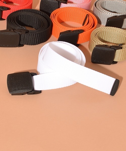 SHIPS JET BLUE（シップスジェットブルー）の「SHIPS JET BLUE: グログラン カラーロングベルト（ベルト・メンズ・ブラック/ベージュ/オレンジ/ホワイト/ライトグレー/ピンク/レッド・ONE SIZE）」の2枚目の写真