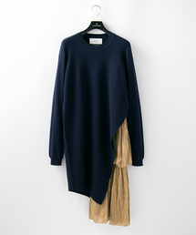 AVIE | 【AVIE】WOMENS 別注ワンピース-side slit knit dress with frill-(ワンピース)