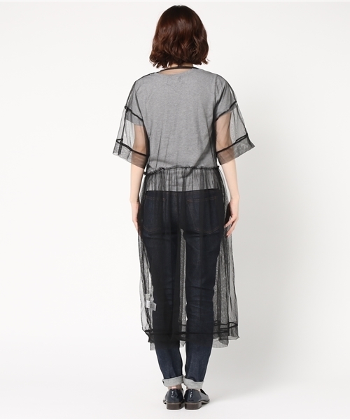 WEGO(ウィゴー)の「WEGO/シアー刺繍ロングワンピース(ワンピース・レディース・ブラック/ホワイト・FREE)」の5枚目の写真