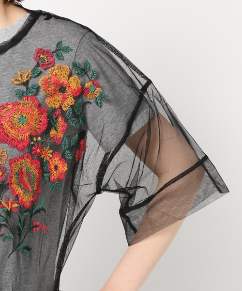 WEGO(ウィゴー)の「WEGO/シアー刺繍ロングワンピース(ワンピース・レディース・ブラック/ホワイト・FREE)」の7枚目の写真