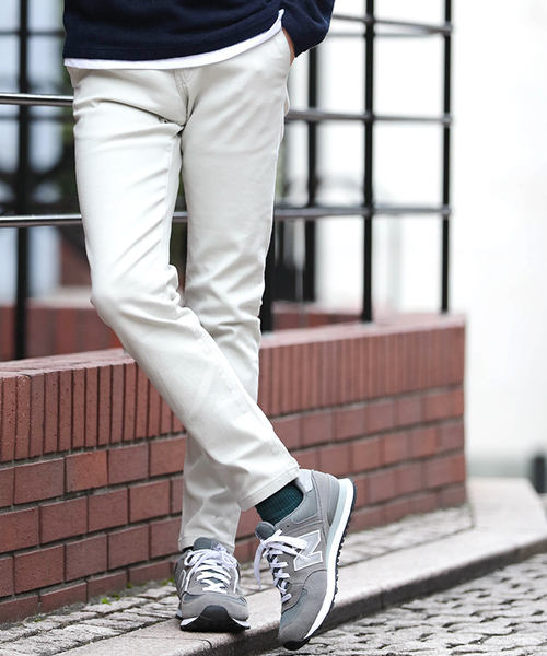 WEGO(ウィゴー)の「WEGO/ストレッチツイルスキニーパンツ(その他パンツ・メンズ・マスタード/アイボリー/ネイビー/ブルー/ダークブラウン/ブラック/ホワイト/グレー/カーキ/ベージュ・LARGE/MEDIUM/SMALL/X-LARGE)」の1枚目の写真