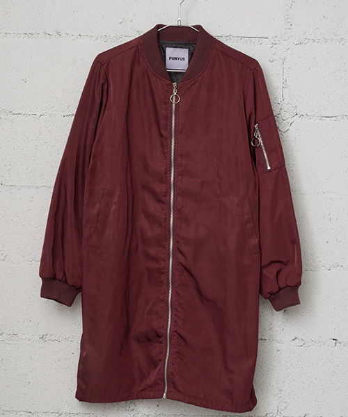 PUNYUS（プニュズ）の「ロングMA-1（MA-1・レディース・ブラック/カーキ/ワイン・1/2/3/4）」の3枚目の写真