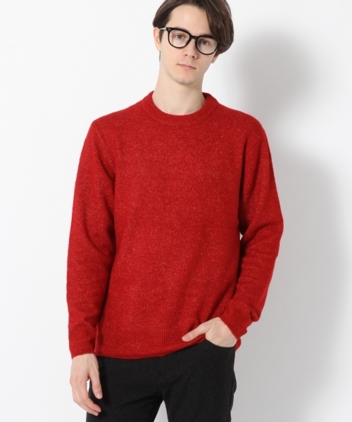 GLOBAL WORK（グローバルワーク）の「ストレッチブークレニットプルオーバー/767719（ニット/セーター・メンズ・ベージュ/ダークブラウン/ダークグレー/カーキ/グレー/ブルー/レッド/イエロー/ワインレッド・LARGE/X-LARGE/SMALL/MEDIUM）」の8枚目の写真