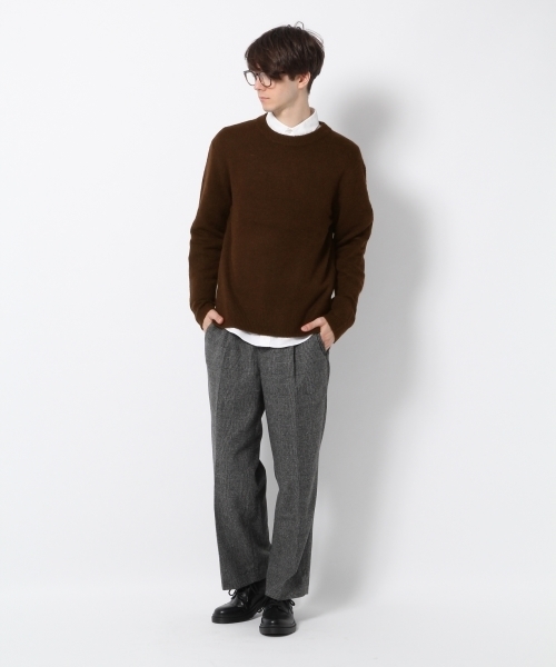 GLOBAL WORK（グローバルワーク）の「ストレッチブークレニットプルオーバー/767719（ニット/セーター・メンズ・ベージュ/ダークブラウン/ダークグレー/カーキ/グレー/ブルー/レッド/イエロー/ワインレッド・LARGE/X-LARGE/SMALL/MEDIUM）」の12枚目の写真