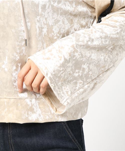 WEGO（ウィゴー）の「WEGO/クラッシュベロアラインパーカー（パーカー・レディース・アイボリー/ブラック・FREE）」の13枚目の写真