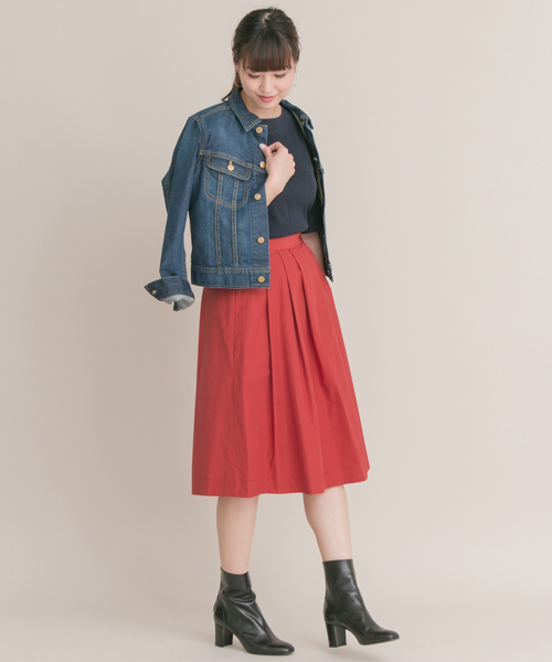 URBAN RESEARCH ROSSO WOMEN(アーバンリサーチ ロッソ)の「SILVERLIGHTS タフタタックスカート∴(スカート・レディース・ネイビー/キャメル/レッド・36/38)」の6枚目の写真