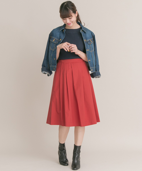 URBAN RESEARCH ROSSO WOMEN(アーバンリサーチ ロッソ)の「SILVERLIGHTS タフタタックスカート∴(スカート・レディース・ネイビー/キャメル/レッド・36/38)」の7枚目の写真