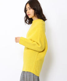 ギャルリーヴィー　アルパカ　ニット　ドロップショルダー　クルーネック　ホワイト ギャルリーヴィー アルパカ ニット ドロップショルダー クルーネック