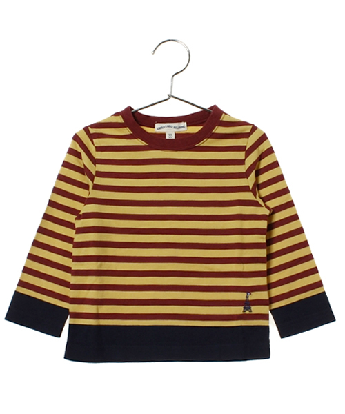 green label relaxing（グリーンレーベルリラクシング）の「∵∵【KIDS】テンジクサキゾメボーダー エッフェルロングスリーブ（Tシャツ/カットソー・キッズ・ホワイト/イエロー・XS/95/S/105/M/115/L/125）」の2枚目の写真