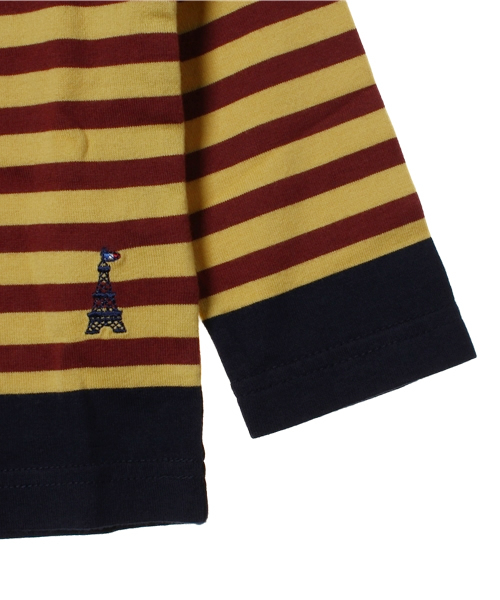 green label relaxing（グリーンレーベルリラクシング）の「∵∵【KIDS】テンジクサキゾメボーダー エッフェルロングスリーブ（Tシャツ/カットソー・キッズ・ホワイト/イエロー・XS/95/S/105/M/115/L/125）」の5枚目の写真