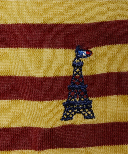 green label relaxing（グリーンレーベルリラクシング）の「∵∵【KIDS】テンジクサキゾメボーダー エッフェルロングスリーブ（Tシャツ/カットソー・キッズ・ホワイト/イエロー・XS/95/S/105/M/115/L/125）」の6枚目の写真