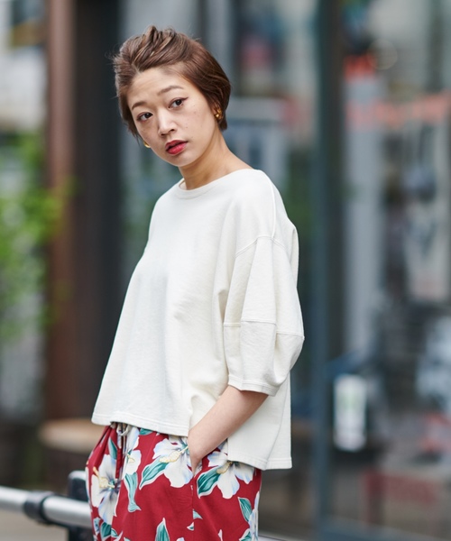 CIAOPANIC(チャオパニック)の「製品染めバルーンスリーブTシャツ(Tシャツ/カットソー・レディース・ピンク/アイボリー/マスタード/スミクロ・FREE)」の2枚目の写真
