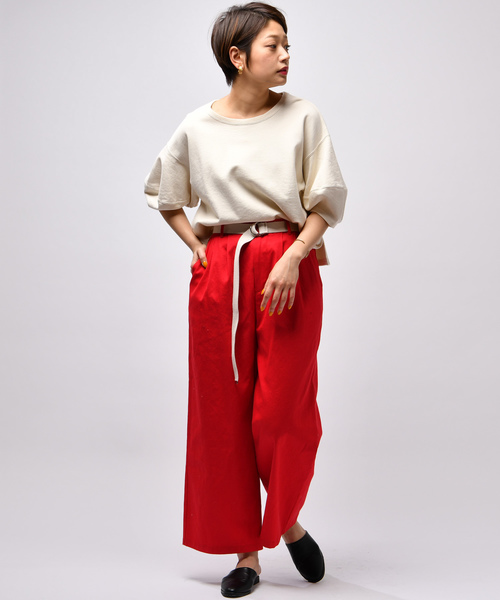 CIAOPANIC(チャオパニック)の「製品染めバルーンスリーブTシャツ(Tシャツ/カットソー・レディース・ピンク/アイボリー/マスタード/スミクロ・FREE)」の12枚目の写真