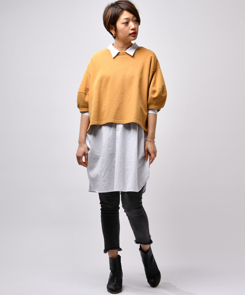 CIAOPANIC(チャオパニック)の「製品染めバルーンスリーブTシャツ(Tシャツ/カットソー・レディース・ピンク/アイボリー/マスタード/スミクロ・FREE)」の16枚目の写真