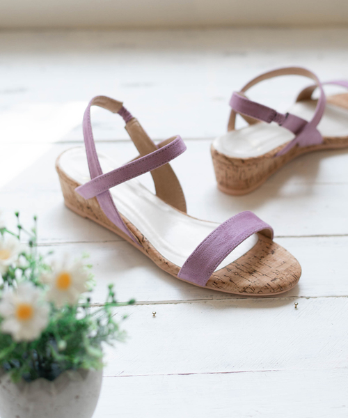 menue（メヌエ）の「3.5cmヒール ゴムストラップ 巻きヒールサンダル（サンダル・レディース・ネイビー/ブラック/スモークピンク/ブラウン系その他/その他/パイソン/ライトグレー/ガンメタ/ラベンダー/ブラック系その他/アッシュグレー/レオパード/その他1/ブラック系その他2/テラコッタ・3L/L/SS/S/LL/M）」の9枚目の写真