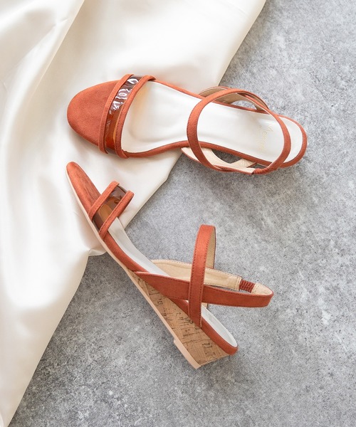 menue（メヌエ）の「3.5cmヒール ゴムストラップ 巻きヒールサンダル（サンダル・レディース・ネイビー/ブラック/スモークピンク/ブラウン系その他/その他/パイソン/ライトグレー/ガンメタ/ラベンダー/ブラック系その他/アッシュグレー/レオパード/その他1/ブラック系その他2/テラコッタ・3L/L/SS/S/LL/M）」の7枚目の写真