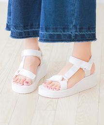 menue | ウェッジソール ベルクロ 厚底 スポーツサンダル(サンダル)