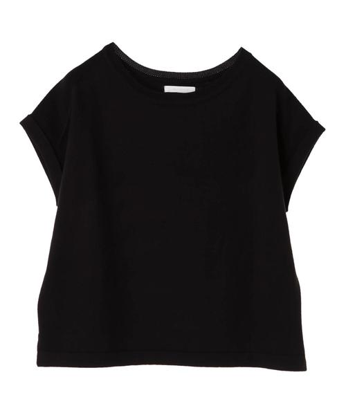 AMERICAN HOLIC（アメリカンホリック）の「・ボートネック編地切り替えプルオーバー（ニット/セーター・レディース・オレンジ/ブルー/オフホワイト/ブラック・FREE）」の6枚目の写真