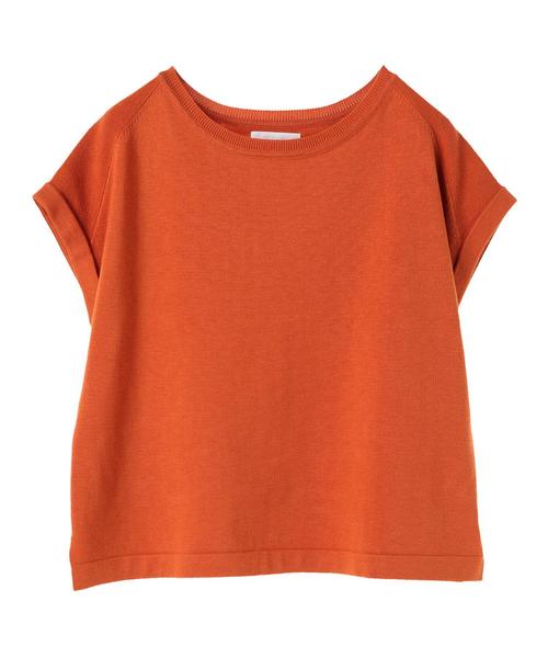 AMERICAN HOLIC（アメリカンホリック）の「・ボートネック編地切り替えプルオーバー（ニット/セーター・レディース・オレンジ/ブルー/オフホワイト/ブラック・FREE）」の7枚目の写真