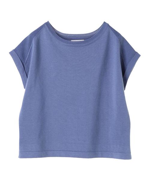 AMERICAN HOLIC（アメリカンホリック）の「・ボートネック編地切り替えプルオーバー（ニット/セーター・レディース・オレンジ/ブルー/オフホワイト/ブラック・FREE）」の8枚目の写真