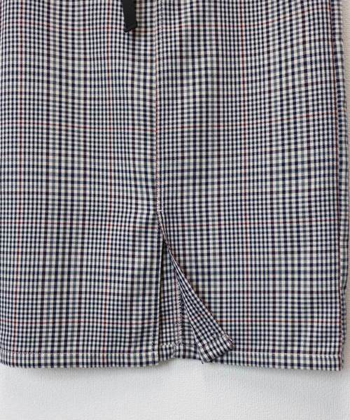 andme(アンドミー)の「ガンクラブチェックミモレ丈ベイカータイトスカート ウエストゴム(スカート・レディース・アイボリー/キャメル・M)」の14枚目の写真