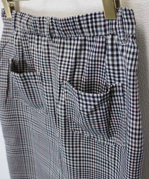 andme(アンドミー)の「ガンクラブチェックミモレ丈ベイカータイトスカート ウエストゴム(スカート・レディース・アイボリー/キャメル・M)」の6枚目の写真