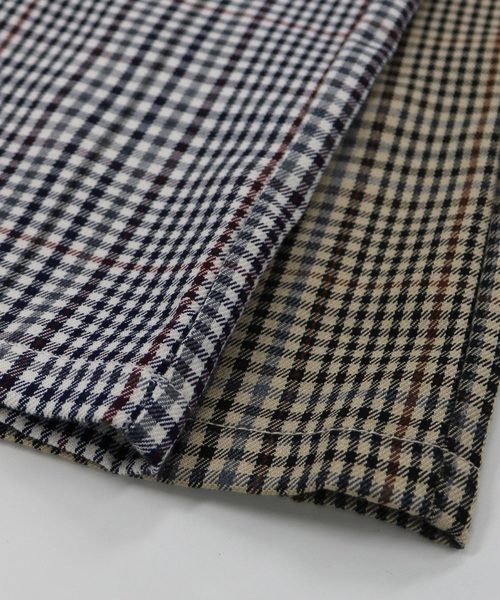 andme(アンドミー)の「ガンクラブチェックミモレ丈ベイカータイトスカート ウエストゴム(スカート・レディース・アイボリー/キャメル・M)」の8枚目の写真