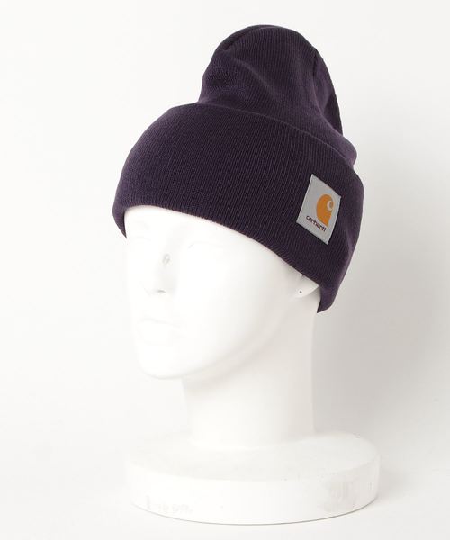 Carhartt WIP（カーハートダブリューアイピー）の「ACRYLIC WATCH HAT（ニットキャップ/ビーニー・メンズ・ダークグリーン/パープル/バイオレット/ブルー系その他2/ライトピンク・ONE SIZE）」の3枚目の写真