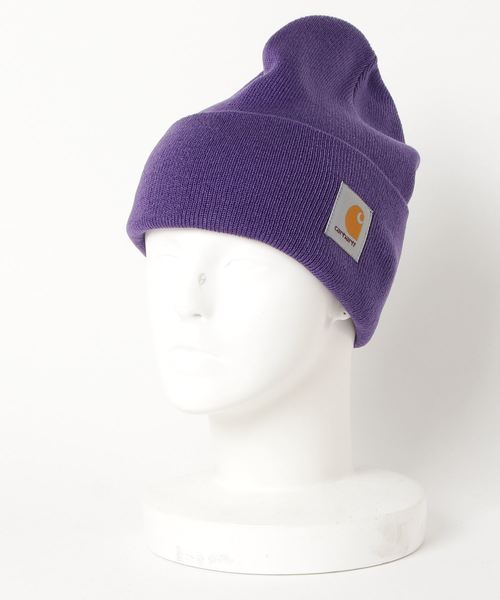 Carhartt WIP（カーハートダブリューアイピー）の「ACRYLIC WATCH HAT（ニットキャップ/ビーニー・メンズ・ダークグリーン/パープル/バイオレット/ブルー系その他2/ライトピンク・ONE SIZE）」の4枚目の写真