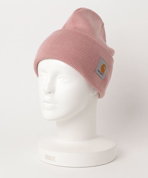 Carhartt WIP（カーハートダブリューアイピー）の「ACRYLIC WATCH HAT（ニットキャップ/ビーニー・メンズ・ダークグリーン/パープル/バイオレット/ブルー系その他2/ライトピンク・ONE SIZE）」の5枚目の写真