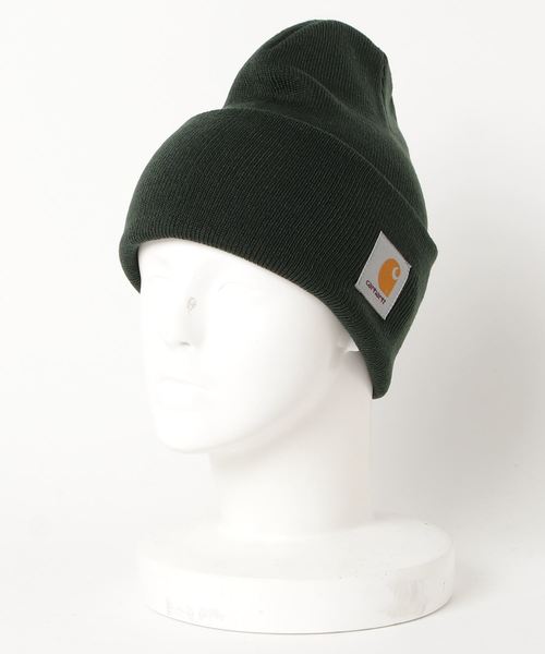 Carhartt WIP（カーハートダブリューアイピー）の「ACRYLIC WATCH HAT（ニットキャップ/ビーニー・メンズ・ダークグリーン/パープル/バイオレット/ブルー系その他2/ライトピンク・ONE SIZE）」の2枚目の写真