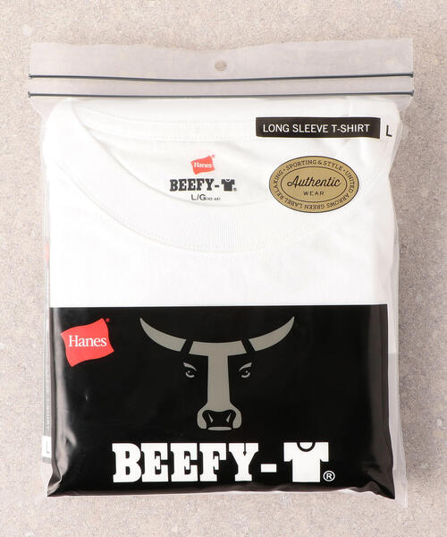 HANES（ヘインズ）の「別注【WEB限定】[ヘインズ] Hanes ★★ BEEFY ロングスリーブTシャツ /カットソー（Tシャツ/カットソー・メンズ・ホワイト/ブラック/グレー/ネイビー/ダークグレー・S/M/L）」の12枚目の写真