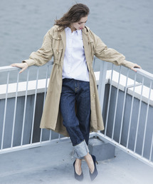 ミリタリーフードフレアロングコートを使ったWEARISTAのレディース人気