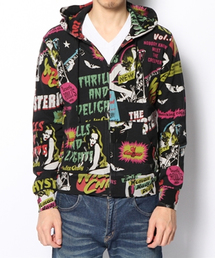 ヒステリックグラマー　総柄パーカー　秋冬 HYSTERIC GLAMOUR（ヒステリックグラマー）の「HYS ROCK総柄 PK
