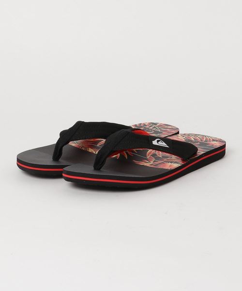 Quiksilver(クイックシルバー)の「ビーチサンダル QUIKSILVER MOLOKAI LAYBAC AQYL100784(サンダル・メンズ・ブラック/イエロー・26.0cm/27.0cm/28.0cm)」の1枚目の写真